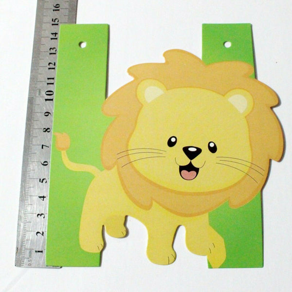 1x Happy birthday Baby Shower Safari Jungle Animal Paper Banner Bunting Garland - Lets Party