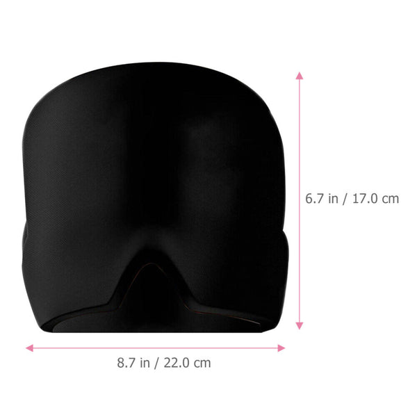 Black Migraine Relief Ice Head Wrap Headache Hat Cold Therapy Cap Eye Mask Reuseable - Lets Party