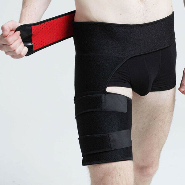 Hip Brace - Compression Groin Support Wrap for Sciatica Pain Relief Thigh L+R AU - Lets Party