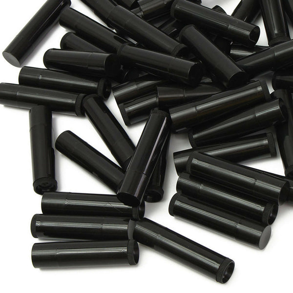 100pcs Empty Black lipstick Plastic Lip Balm Container Tubes Caps 5g DIY Balm - Lets Party