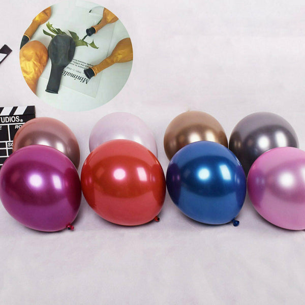 50x Thick Chrome Metallic Balloon 30cm Helium Birthday Wedding Party Balloons - Lets Party