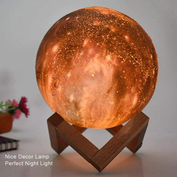 3D Moon Lamp Kids Night Light Galaxy Lamp 16 Colors LED Light Remote Control - Lets Party