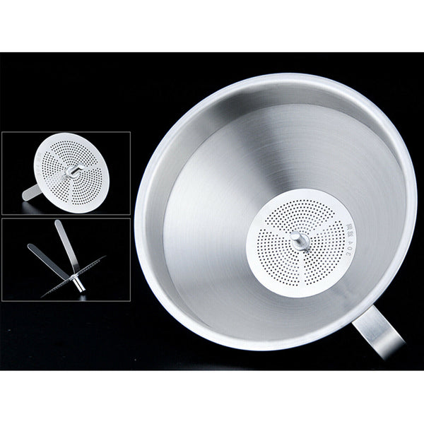 Stainless Steel Funnel Oil Liquid Funnel Metal Funnel with Detachable Filter AUS