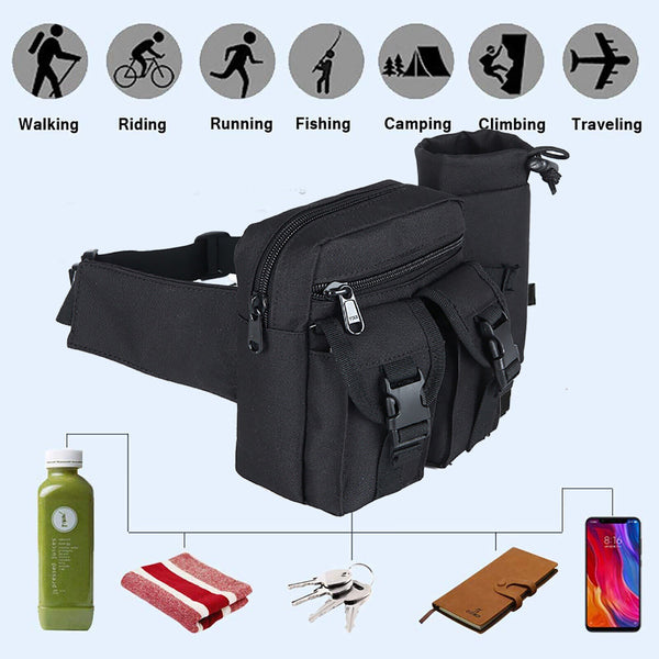 Tactical Waist Bag Belt Military Fanny Pack Pouches Buckle Men Bum Utility Black