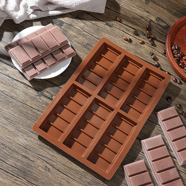 2PCS Chocolate Mould Bar Break Apart Choc Block Ice Tray Silicone Cake Bake Mold