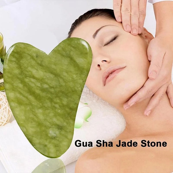 Natural Guasha Facial Jade Face Body Gua Sha Board Massager Face Tool AU