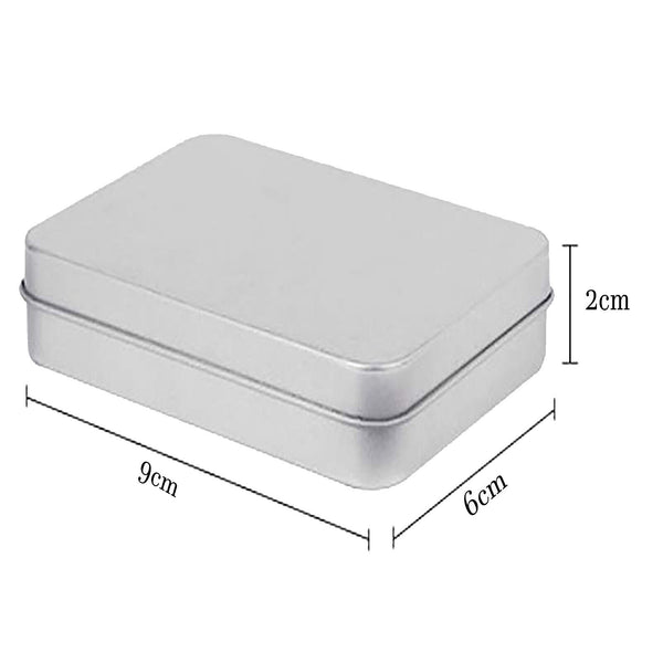 12PCS Container Blank Portable Small Storage Container Case Metal Hinged Tin Box