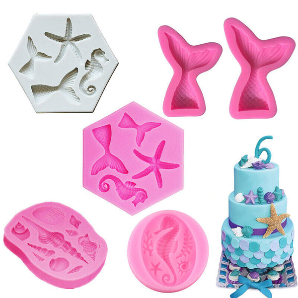 Sea Beach Nautical Animals Mermaid Silicone Fondant & Chocolate Mould Mold