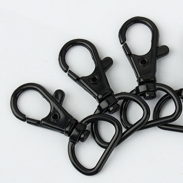 20X Black Lobster Clasp Swivel Trigger Clip Snap Keychains Hook Key Ring 20mm AU