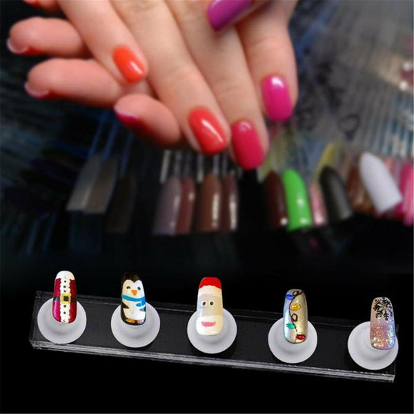Magnetic Nail Tip Display Stand Holder Practice Set Art Training Tool Finger AU