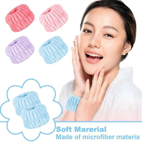 1X Face Wash Wristbands Microfiber Absorbent Wrist Washband Washing Face Spa New