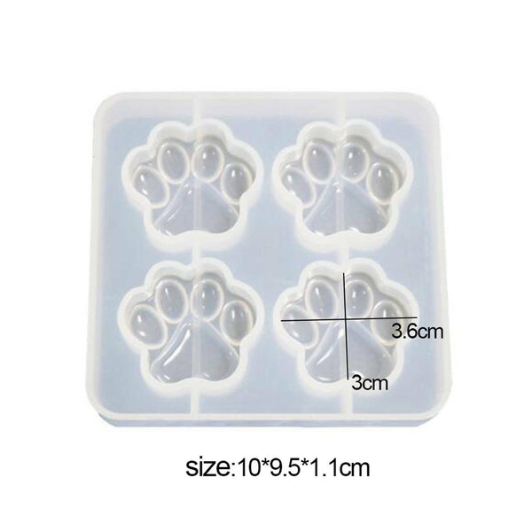 Silicone Keychain Jewelry Tag DIY Epoxy Mould Cat Paw Mold Resin Casting Mold