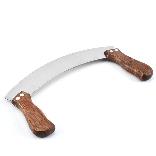 Kitchen Pizza Cutter Rocker Blade Slicer Herb Chopper Vegetable Baking Tool
