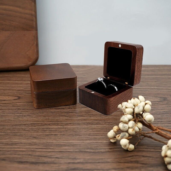 Ring Storage Box Wooden Box Jewelry Display Proposal Engagement Wedding Ceremony