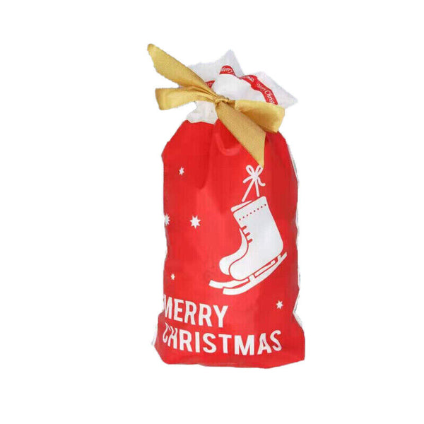 10PCS Plastic Candy Bags Christmas Elk Candy Sweet Treat Bags Biscuit 15*23.5CM