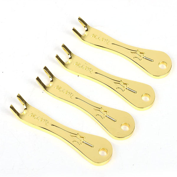 6PCS Guitar Bridge Pins Metal String End Peg Acoustic Gold Brass+Puller Remover