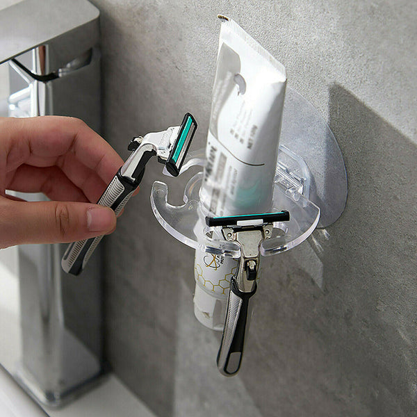Toothbrush Holder Wall Mount Sucker Bathroom Suction Cup Toothpaste Storage Rack - Lets Party