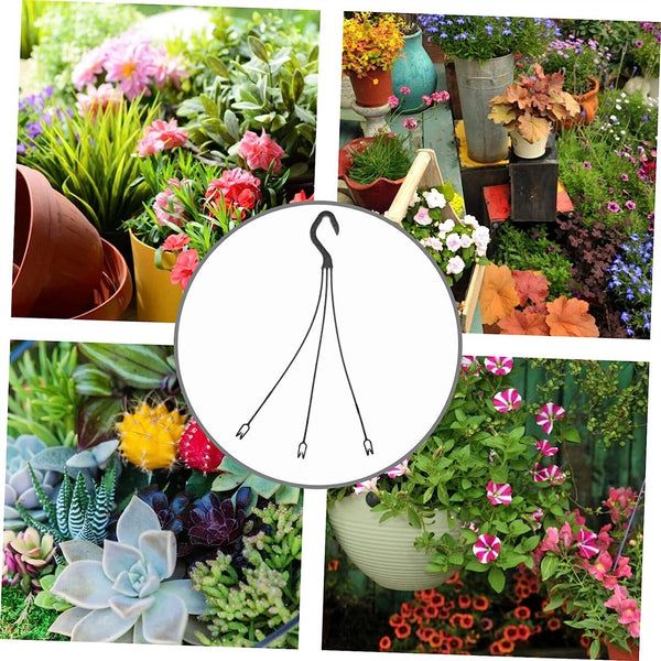 10-50PCS 36cm Flower Pot Hook Hanging Baskets 3 Prong Hanger Plants Hanging Pot