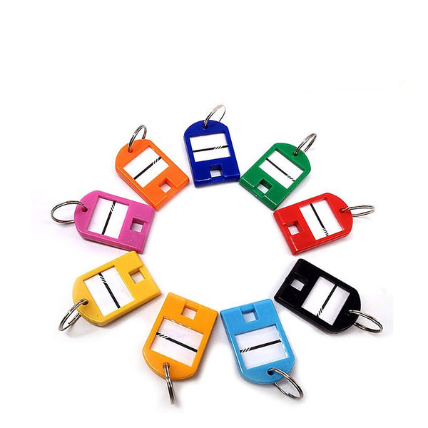 20pcs Plastic Key Ring Tags Name Tag Keyring Keychain Luggage Tags Colourful AU
