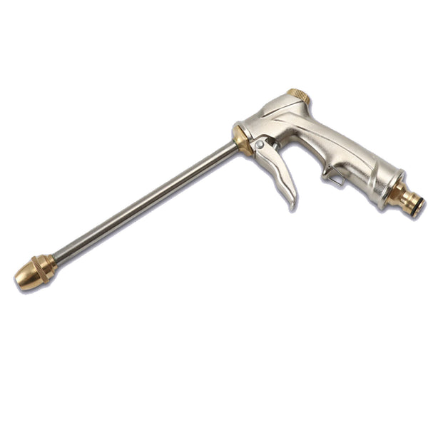 High Pressure Water Spray Gun Brass Nozzle Garden Hose Pipe Lawn Car Wash Long