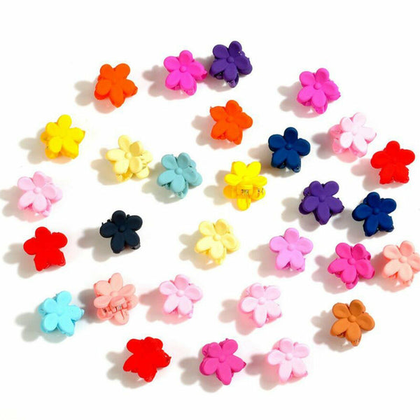 150Pcs Girls Mini Hair Clips Plastic Hair Claws Mix Colour Flower Hairpin Clamps