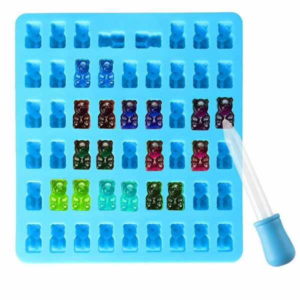 53 Cavity Silicone Gummy Bear Mold Candy Chocolate Jelly Ice Moulds Bakeware AU - Lets Party