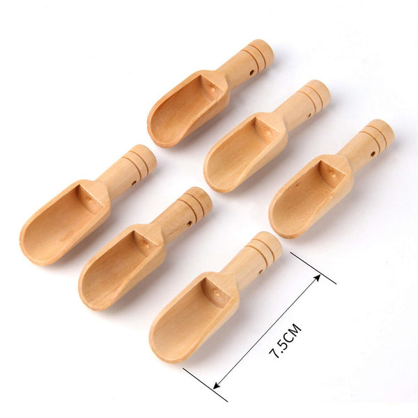 Mini Wooden Salt Spoons Tea Coffee Scoops Seasoning Candy Spices Bath Salt Spoon