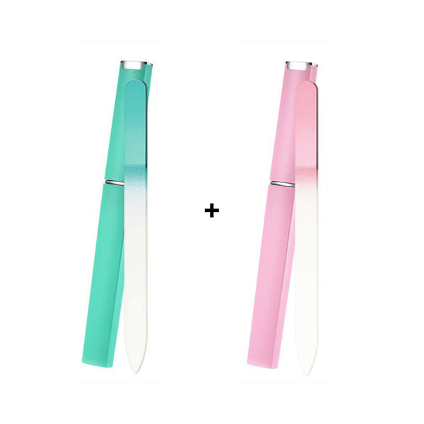 1/2PCS Professional Glass Nail File With Case Crystal Nail File Women Manicure