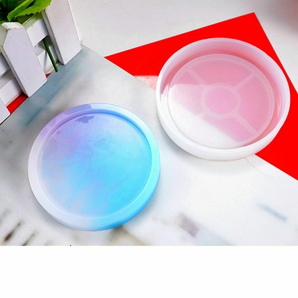 Coaster Cup Mat Mold Round Square Silicone Mould DIY Epoxy Resin Casting Tool AU - Lets Party