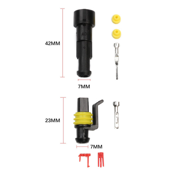 10 Set 1/2/3 Pin Waterproof Car Electrical Wire Sealed Connector Plug Cable 12V