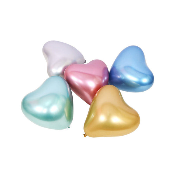 50/100x Mixed Colour Metal Balloons Heart Wedding Birthday Party Helium Balloon