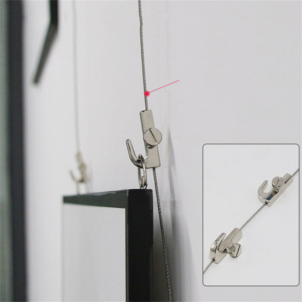 10 x Art Hanging System Hangers Adjustable Picture Hooks FOR Perlon&Steel wire