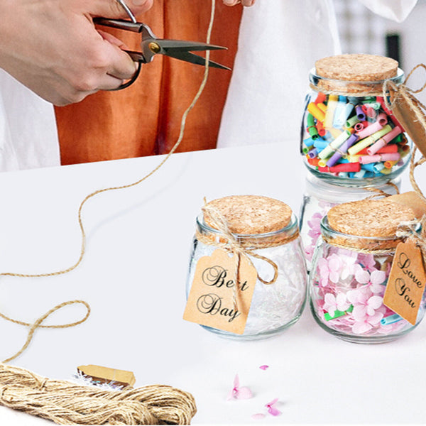200ML Glass Favor Jar With Cork Lid DIY Wishing Wedding Decor Pudding Bottle Set
