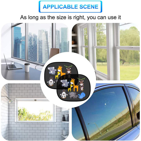 2X Animal Universal Car Side Window Sun Shade Visor UV Protector For Baby Kid AU