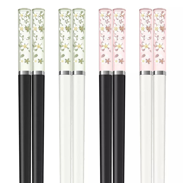 4Pairs Premium Quality Alloy Cherry Blossom Chopsticks Dishwasher Safe Chopstick