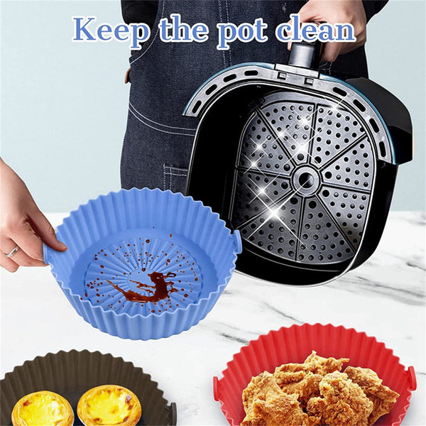 Air Fryer Silicone Pot Air Fryer Basket Liner Non-Stick Reusable Baking Tray AU