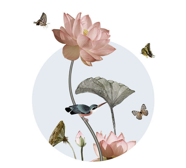 Lotus Flowers Wall Stickers Kids Home Decor Removable Vinyl Decal Art Mural AUS