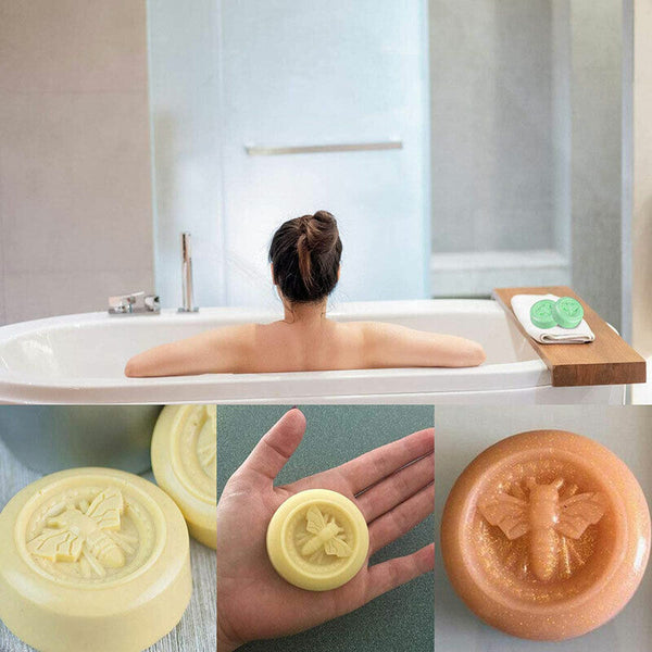 6 Cavity Honey Bee Shaped Silicone DIY Handmade Soap Candle Mold Craft Mould AU