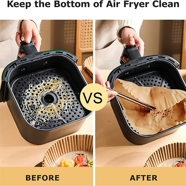 50/100x Disposable Liner Pan Parchment Oil Non-Stick Air Fryer Paper Baking Oven