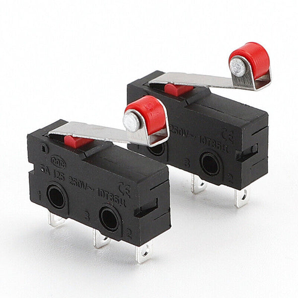 10-50Pcs Micro Roller Lever Arm Open Close Limit Switch KW12-3 PCB Microswitch