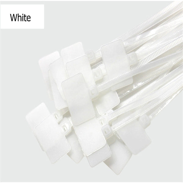 100X Colourful Nylon Self-Locking Label Tie Network Cable Marker Wire Strap AUS - Lets Party