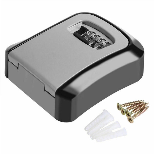 Safe Lock Key 4 Digit Combination Storage Box Padlock Security Wall Mounted Home