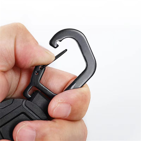 2pcs Retractable Heavy Duty Pull Ring Key Chain Recoil Keyring Wire Rope Key Holder