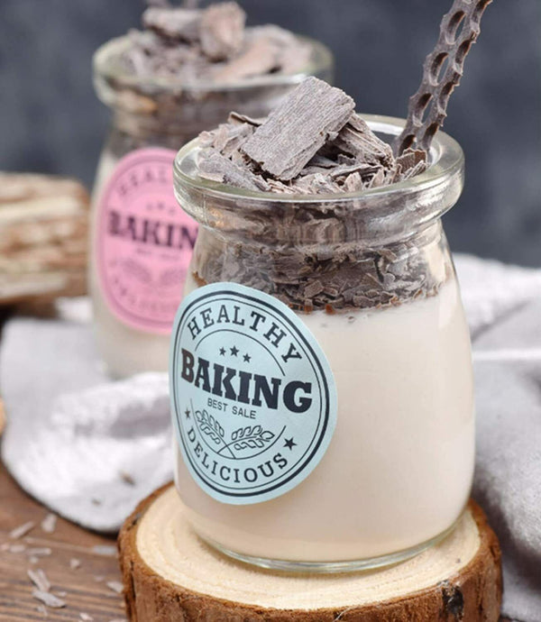 200ML Glass Pudding Jars Glass Jars for Yogurt Milk Parfait with Lid Cap