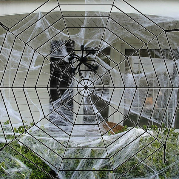 2.5M Black Huge Spider Web Net Halloween Party Spider Haunted Home Bar Tricks AU - Lets Party