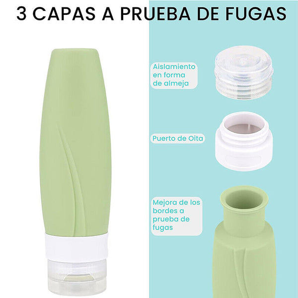 4PCS Silicone Empty Bottle Travel Shampoo Lotion Cosmetic Container Dispenser AU