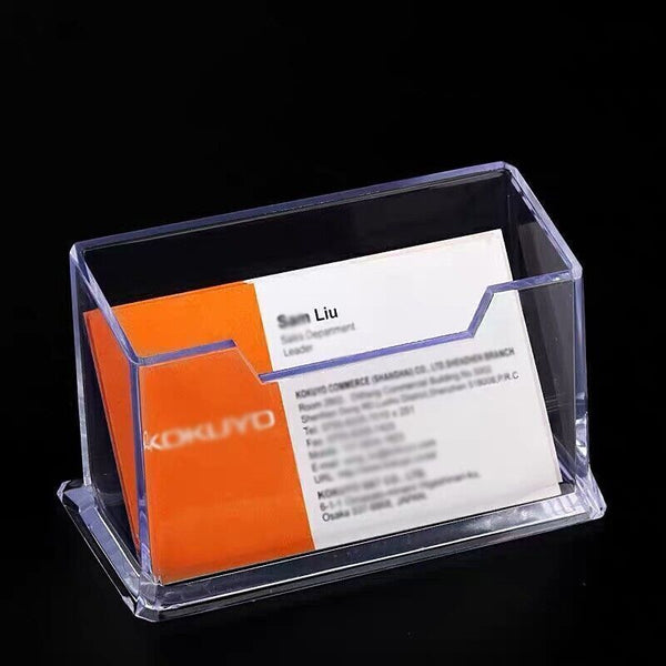 10 X Clear Desktop Business Card Holder Display PMMA Stand Plastic Desk Shelf AU