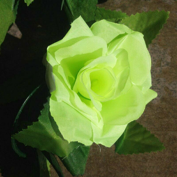 2X=4.8M Artificial Rose Garland Silk Flower Vine Ivy Wedding Yard Garden Decorti