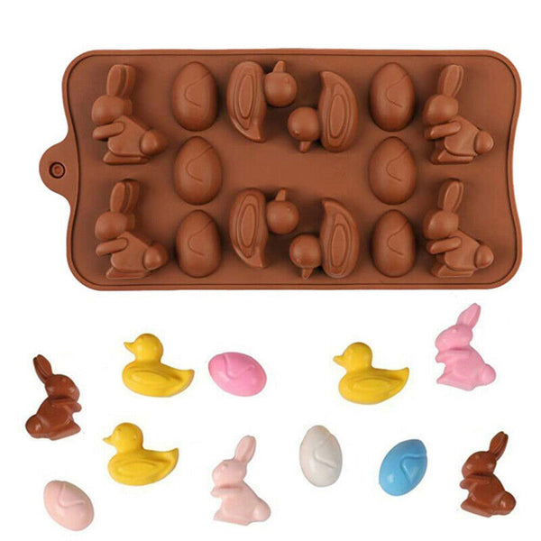 Bunny Egg Easter Chocolate Cake ice Cube Cookie Silicone Mold Mould Duck Tray