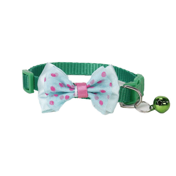 Bow Tie Cat Dog Kitten Collar with Breakaway Safety Release Buckle with Bell AU